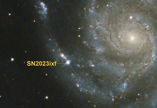 M 101 mit Supernova SN2023ixf Ausschnitt
